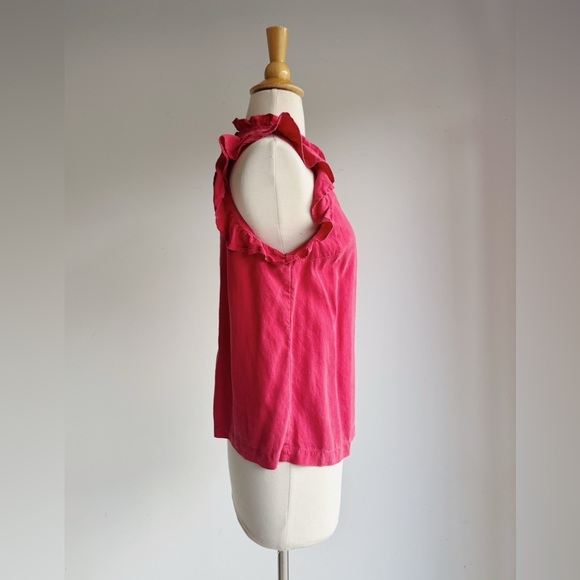CLOTH & STONE Red Ruffled Tank XS - Picture 2 of 6